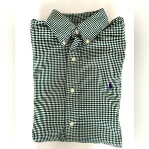Ralph Lauren Men’s dress shirt, slim fit M, green and white